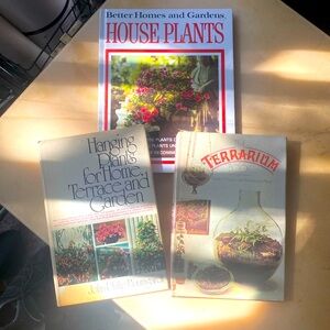 Lot of 3 1970s Vintage Houseplant Garden Guide Books Terrarium Hanging Ephemera
